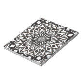 Zwart-Wit decoratieve Mandala Notitieblok (Linkerzijde)