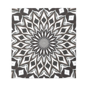 Zwart-Wit decoratieve Mandala Notitieblok