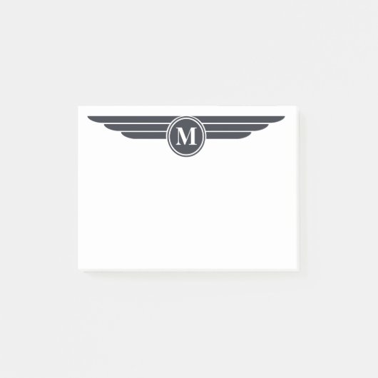 Zwart-wit decostijl met monogram post-it® notes (Voorkant)