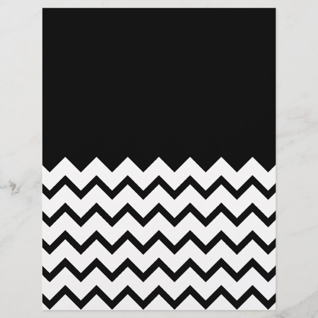 Zwart-Wit. Deel Zig Zag, Part Plain Black. (Voorkant)