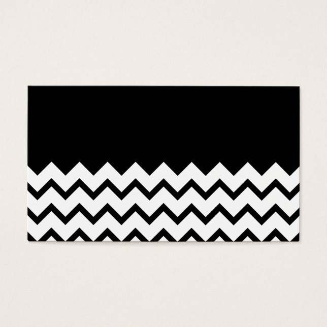 Zwart-Wit. Deel Zig Zag, Part Plain Black. Visitekaartjes (Voorkant)