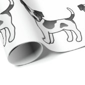 Zwart-wit Deens-Zweeds farmhondpatroon Cadeaupapier (Rol Hoek)