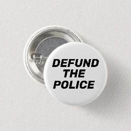 Zwart wit "Defect the Police" Ronde Button 3,2 Cm
