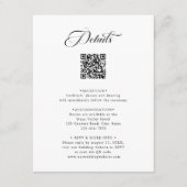 Zwart & Wit Delicate Elegant Wedding Details Informatiekaartje (Voorkant)