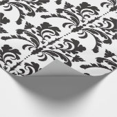 Zwart-wit demaspatroon cadeaupapier (Hoek)