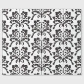 Zwart-wit demaspatroon cadeaupapier (Vlak)