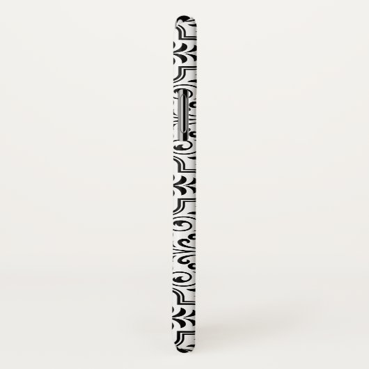 Zwart-wit demaspatroon en naam Case-Mate iPhone case (Achterkant / rechts)