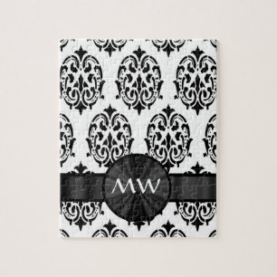 Zwart-wit demaspatroon legpuzzel