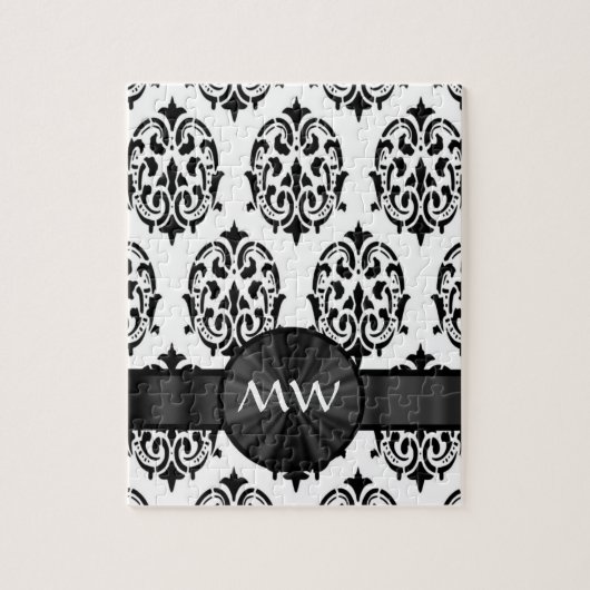 Zwart-wit demaspatroon legpuzzel (Verticaal)
