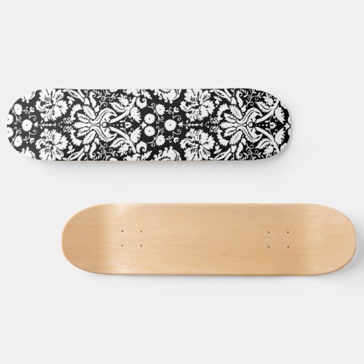 Zwart-wit demaspatroon persoonlijk skateboard (Horizontaal)