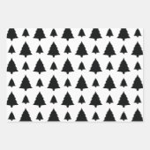 Zwart-Wit Dennenkerstboom Patroon Inpakpapier Vel (Voorkant 3)