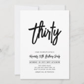 Zwart-wit | Dertig 30e verjaardag Chic Kaart (Voorkant)