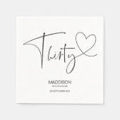 Zwart-wit Dertig 30e Verjaardag Party Servetten (Voorkant)