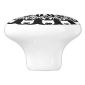 Zwart-wit design Deurknop Kabinetsmeeuw Keramische Knop (Zijkant)