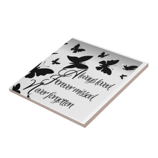 ZWART & WIT DESIGN OP keramische Tegel Tegeltje (Zijkant)