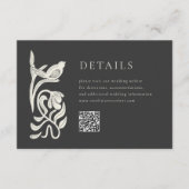 Zwart-wit Details Behuizing Kaart met QR-code (Voorkant)