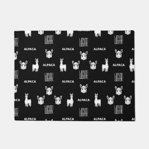 Zwart-wit deurmat Alpaca van Wighar