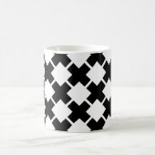 Zwart Wit Diagonaal Rustiek Lijnen Patroon Koffiemok (Center)