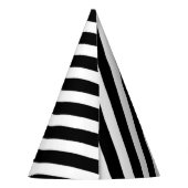 zwart-wit diagonaal strepenpatroon feesthoedjes (Achterkant)