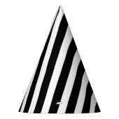 zwart-wit diagonaal strepenpatroon feesthoedjes (Links)