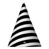 zwart-wit diagonaal strepenpatroon feesthoedjes (Rechts)