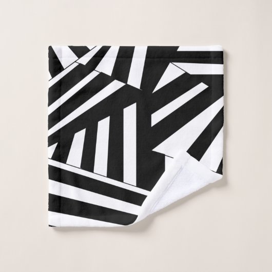 Zwart-wit diagonaal StripesPatroon Bad Handdoek (Wasdoekje)