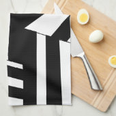 Zwart-wit diagonaal StripesPatroon Theedoek (Quarter Fold)