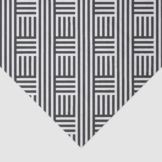 Zwart-wit diagonale geblokte strepen tissuepapier (Detail)