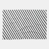 Zwart-wit diagonale streep handdoek (Horizontaal)