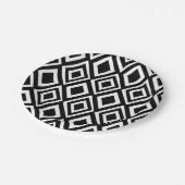 Zwart-wit diamant geometrische partij papieren bordje (Gekanteld)