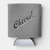Zwart Wit Diamant Geruit Cheers Blikjeskoeler (Voorkant)
