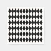 Zwart & Wit Diamant Harlekijn Patroon Servetten (Voorkant)