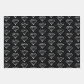 Zwart wit diamant hoge hak schoen bruiloft inpakpapier vel (Voorkant 2)