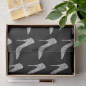 Zwart wit diamant hoge hak schoen bruiloft tissuepapier (Geschenk)