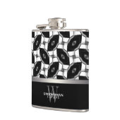 Zwart Wit Diamant Oogpatroon Memento Heup Flask Heupfles (Links)