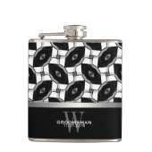 Zwart Wit Diamant Oogpatroon Memento Heup Flask Heupfles (Voorkant)