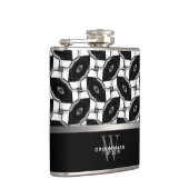 Zwart Wit Diamant Oogpatroon Memento Heup Flask Heupfles (Rechts)