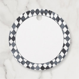Zwart-Wit Diamant Retouradreslabel Bedankjes Labels