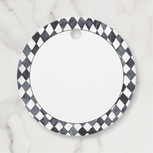 Zwart-Wit Diamant Retouradreslabel Bedankjes Labels (Voorkant)