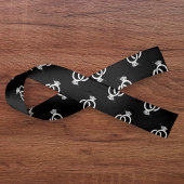 Zwart & Wit Diamant Ring Patroon Bruiloft Satijnen Lint