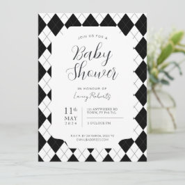 Zwart-wit diamanten argyle genderneutraal kaart