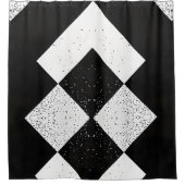 Zwart-wit Diamanten Douchegordijn (Voorkant)
