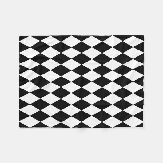 Zwart-wit diamanten ontwerp fleece deken (Voorkant (Horizontaal))