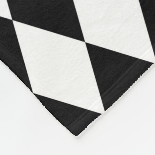 Zwart-wit diamanten ontwerp fleece deken (Hoek)