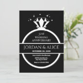 Zwart-wit diamanten trouwdag kaart (Staand voorkant)
