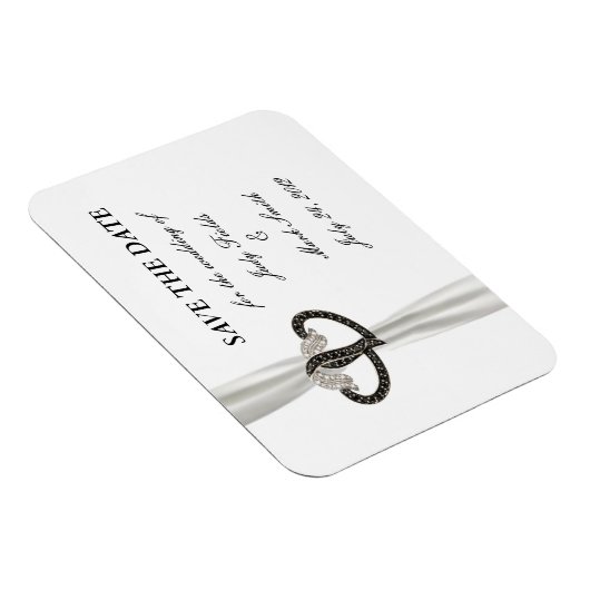 Zwart-wit diamantharten besparen de datum magneet (Rechterzijde)