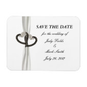 Zwart-wit diamantharten besparen de datum magneet (Horizontaal)