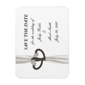 Zwart-wit diamantharten besparen de datum magneet (Verticaal)