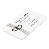 Zwart-wit diamantharten besparen de datum magneet (Linkerzijde)