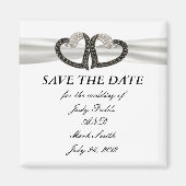 Zwart-wit diamantharten besparen de datum magneet (Voorkant)